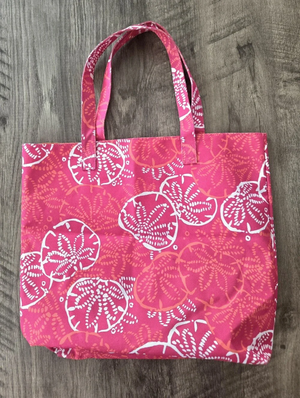 Lilly Pulitzer For Estee Lauder Pink Sand Dollar Reusable Tote Beach Bag *Flaw*